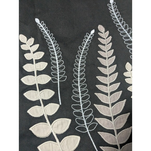 Boden Embroidered Leaves Lined Cotton Black Skirt - Women 12L EUC - Picture 10 of 13